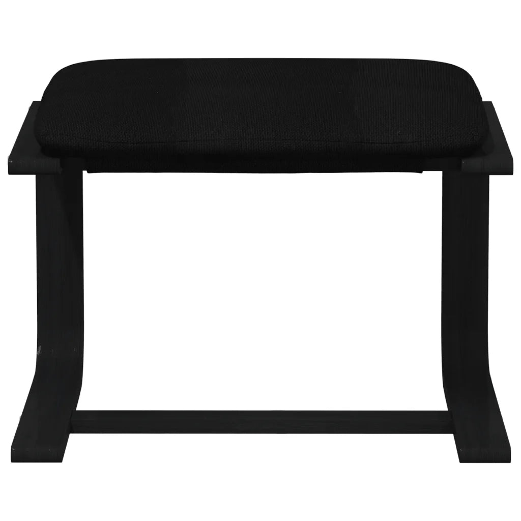 Poggiapiedi Nero 51x41x40 cm in Tessuto