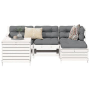 Set Salotto da Giardino 5 pz Bianco in Legno Massello di Pinocod mxl 92798