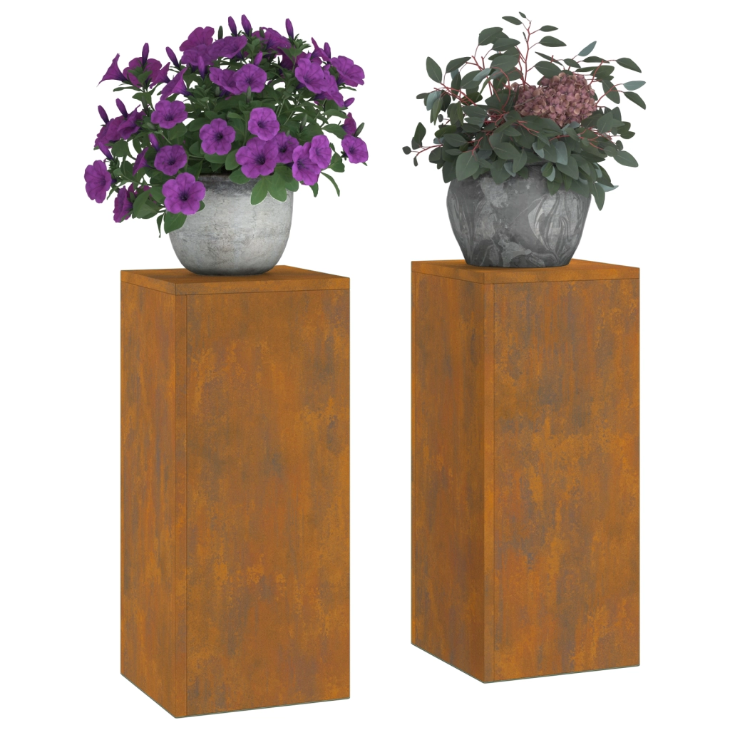 Supporti per Piante da Esterno Pillar 2 pcs 24x24x55 cm Acciaio Resistente