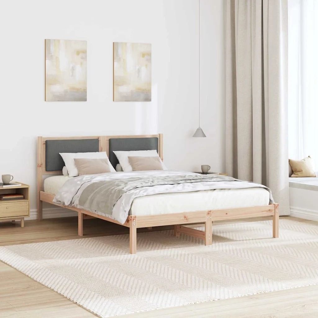 Struttura del letto Grigio scuro 135 x 190 cm Pino massello 878130