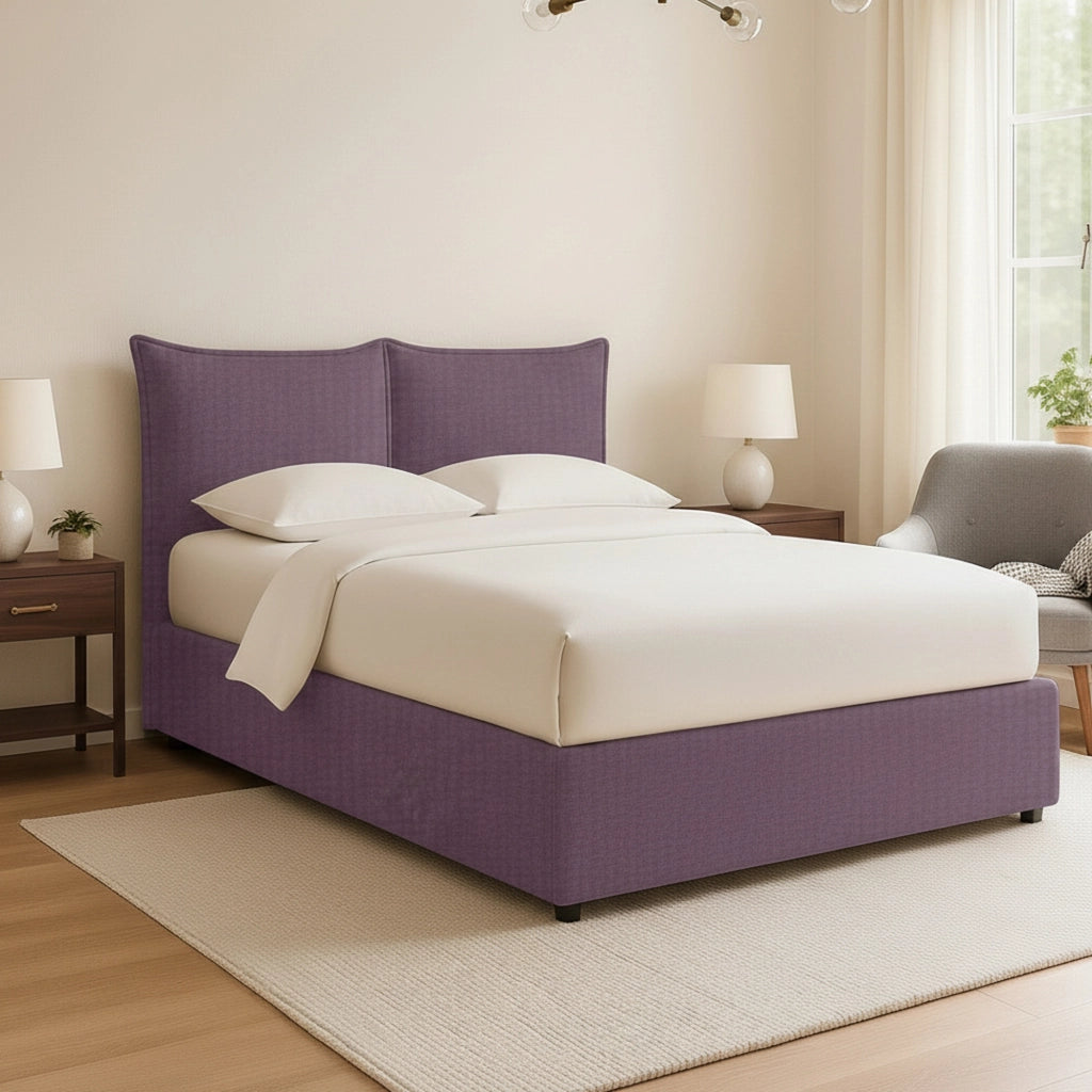 Malton, Letto Piazza e Mezza Sfoderabile Made in Italy, Viola Lilla