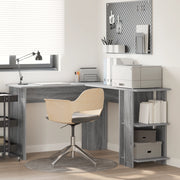 Scrivania Angolare Grigia Grigio Sonoma MDF Standard