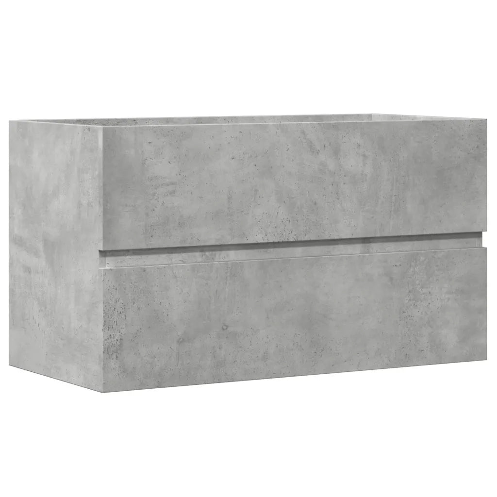 Mobile Pensile da Bagno Grigio Cemento 80x38,5x45 cm Truciolato