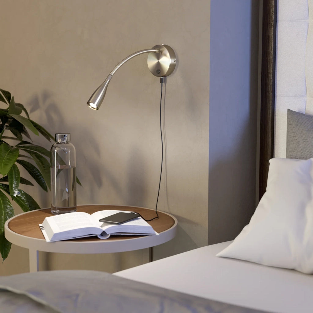 Applique Moderna Olivandino 1 Acciaio Grigio Led 3,8W 320Lm Ip20