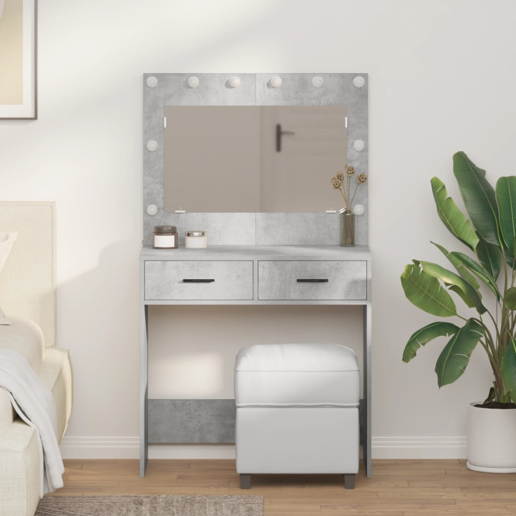Toeletta  con luci LED Grigio cemento 78,5x41x135 cm