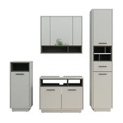 Set di mobili da bagno Beatrice Grigio 4 pezzi Vicco