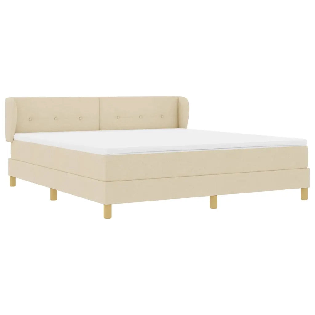 Letto a molle con materasso Crema 180 x 200 cm Tessuto 3340232