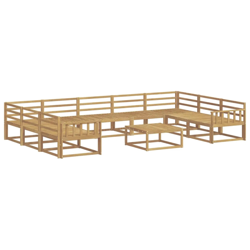 Set di divani da esterno 10 pcs Bianco Legno di Acacia Massello