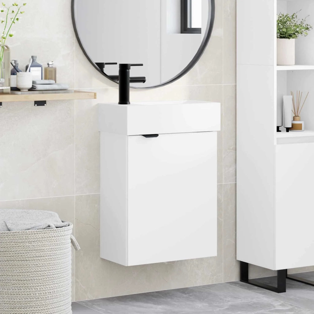Mobile bagno con rubinetto Bianco 45,5 x 22,5 x 84 cm