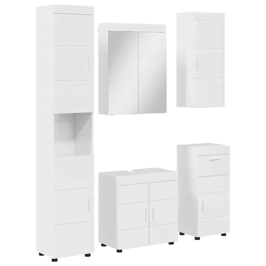 Set di mobili per il bagno TULUM 5 pcs Bianco Lucido 3398058