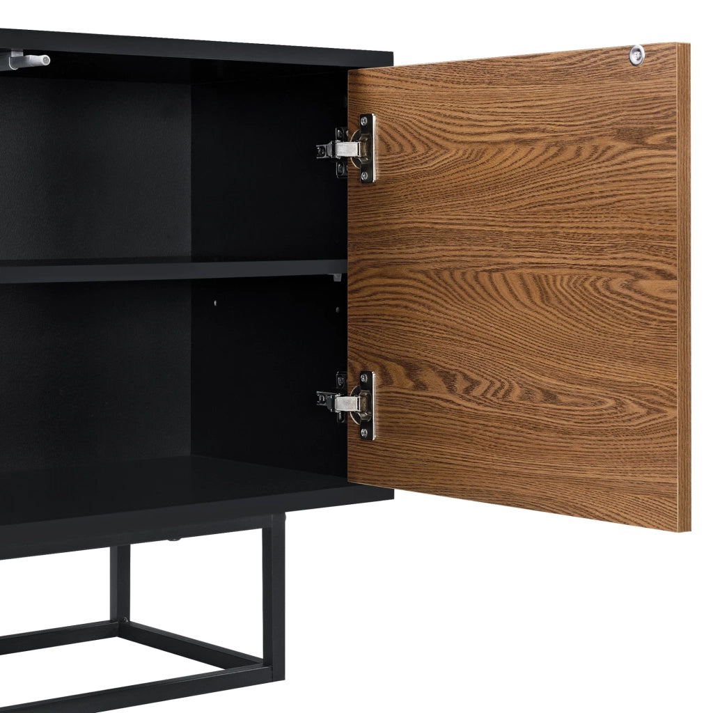 Elegante cassettiera pratico mobile contenitore gnosjö con 4 ante 93 x 80 x 30 cm nero con effetto legno scuro 03_0006828