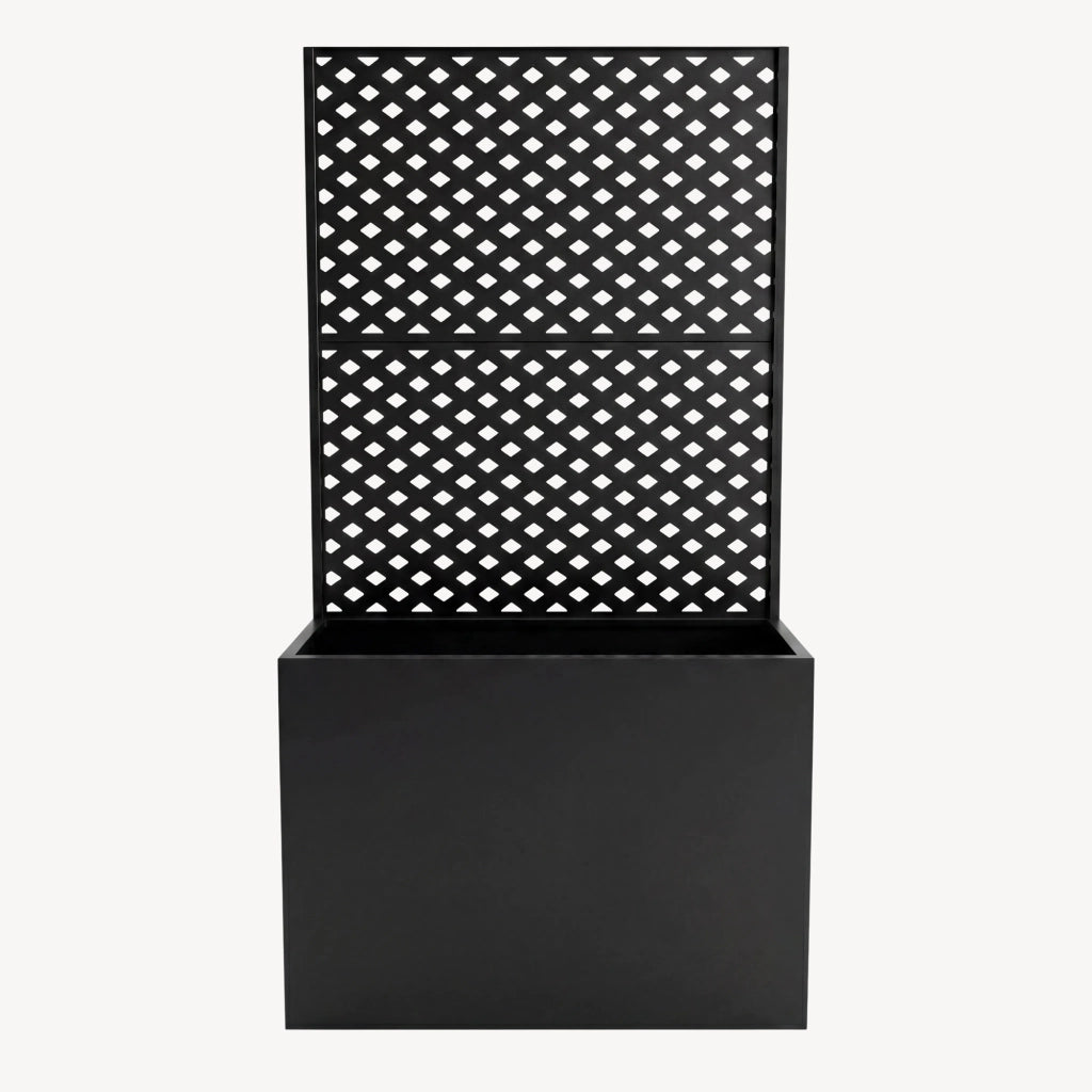 Fioriera Alta con Spalliera Malja in Acciaio 146 x 83 x 31 cm - Nero casa.pro