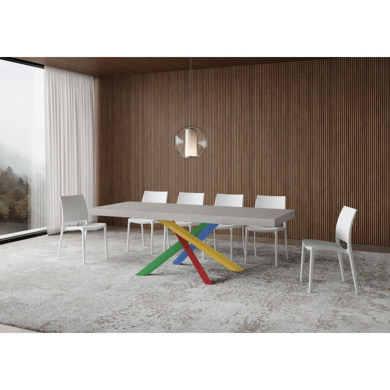 Tavolo allungabile 120/380x90 cm Volantis Premium telaio Multicolore 4/B - Cashmere