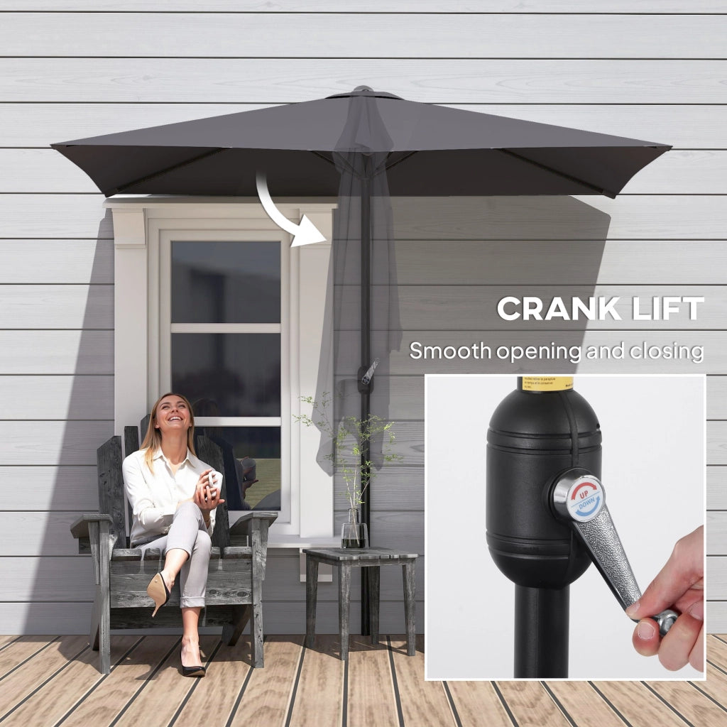 EasyComfort Ombrellone da Parete Mezzaluna Salvaspazio con Apertura a Manovella, Grigio