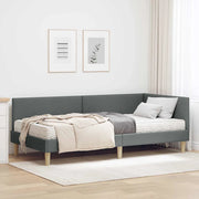 Struttura Letto Angolare con Materasso 2 pcs Grigio Tessuto