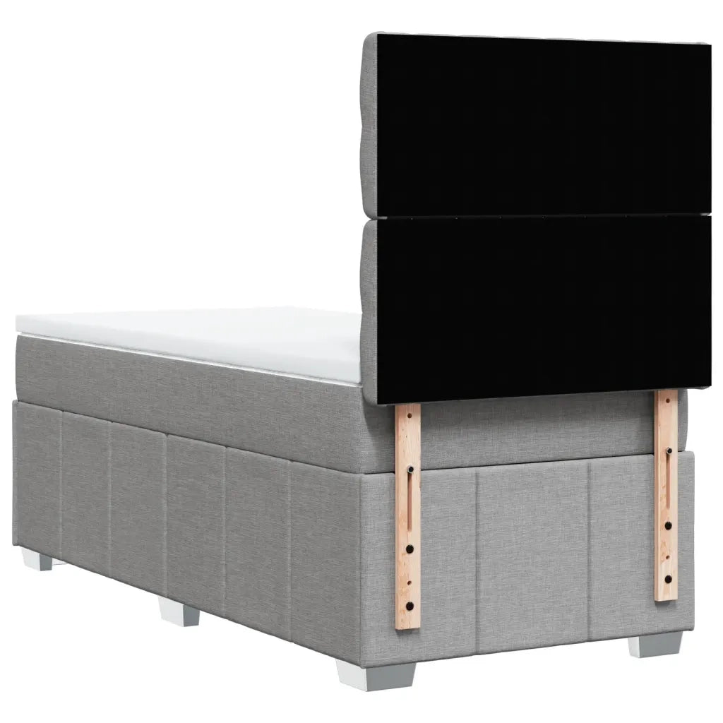 vidaXL Giroletto a Molle con Materasso Grigio Chiaro 90x190 cm Tessuto
