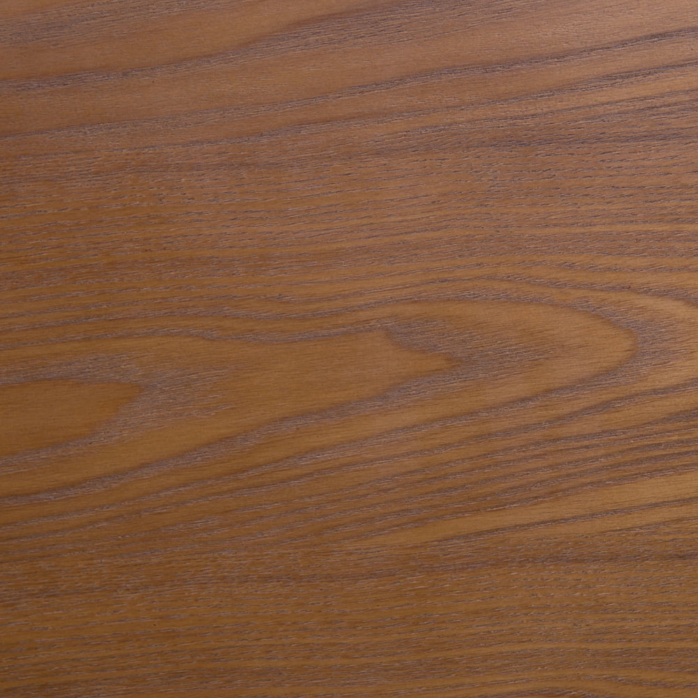Letto 160 x 200 cm in frassino scuro con testiera imbottita in MDF e rete a doghe