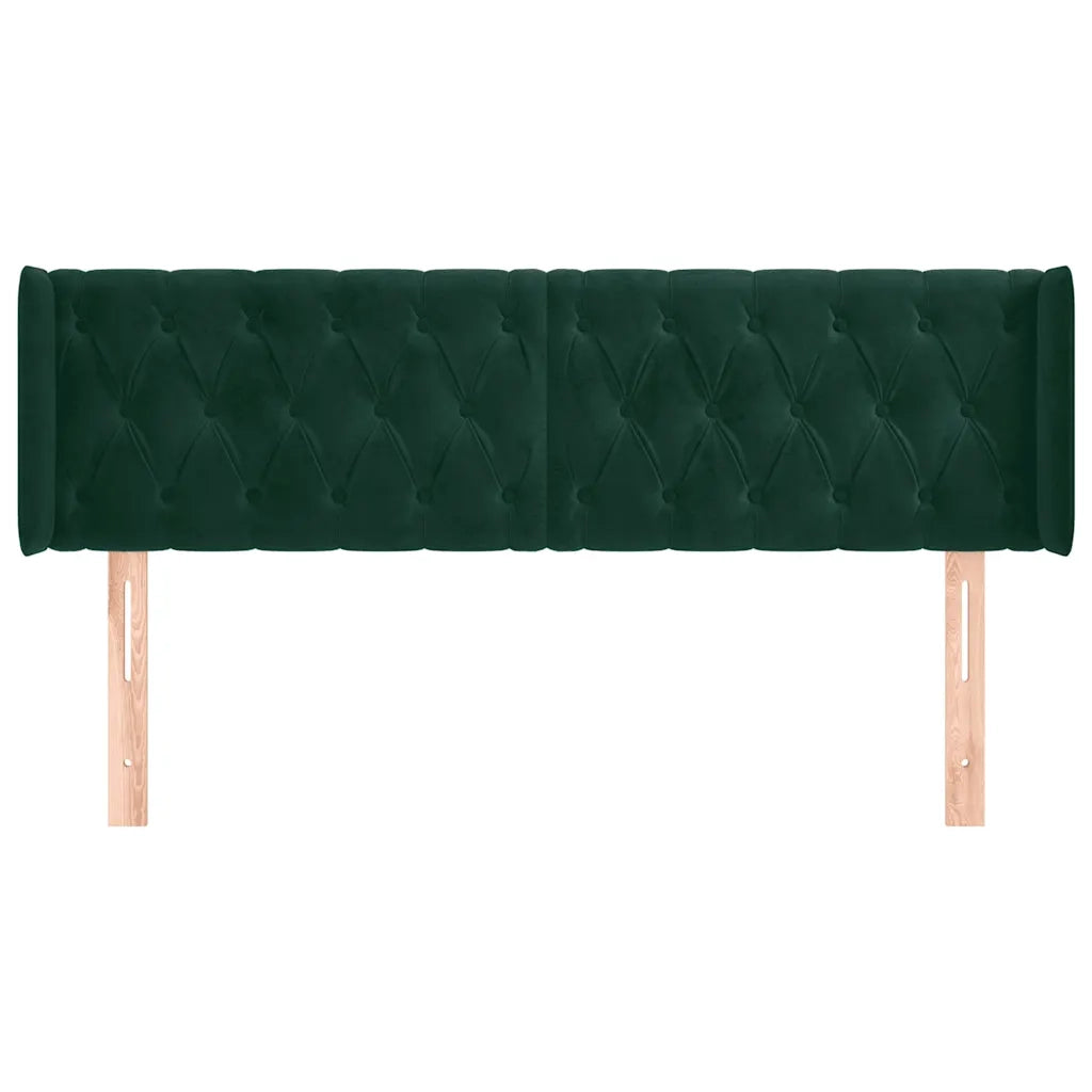 Testiera ad Orecchio Verde Scuro 147x16x78/88 cm in Vellutocod mxl 97719