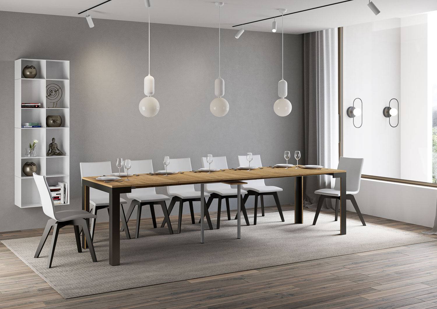 Consolle Allungabile 90-300x40x77 cm in Nobilitato Marrone