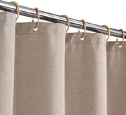 Douchegordino in velluto pesante 240 g/m², per bagno, con chiodi in stile hotel lussuoso, lavabile, colore taupe, 80 x 180 cm.