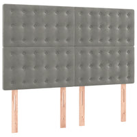 Giroletto a Molle con Materasso Grigio Chiaro 140x190cm Velluto 3138079