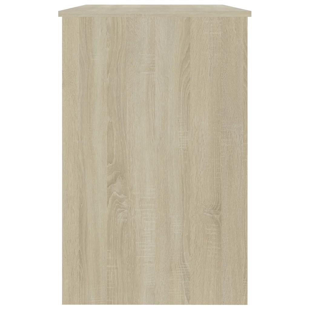 Scrivania Bianca e Rovere Sonoma 100x50x76 cm Legno Multistrato 801801