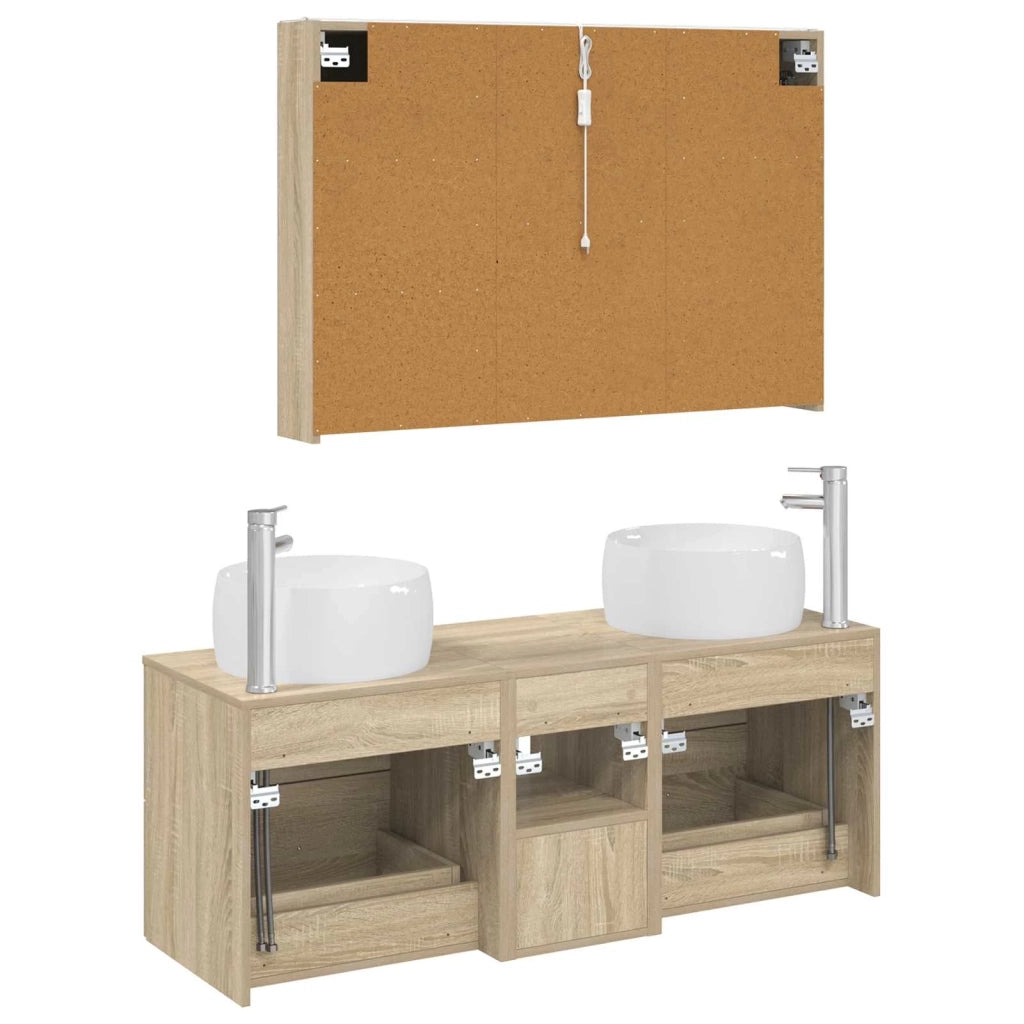 Set di mobili per il bagno 4 pcs Rovere Sonoma 3407025