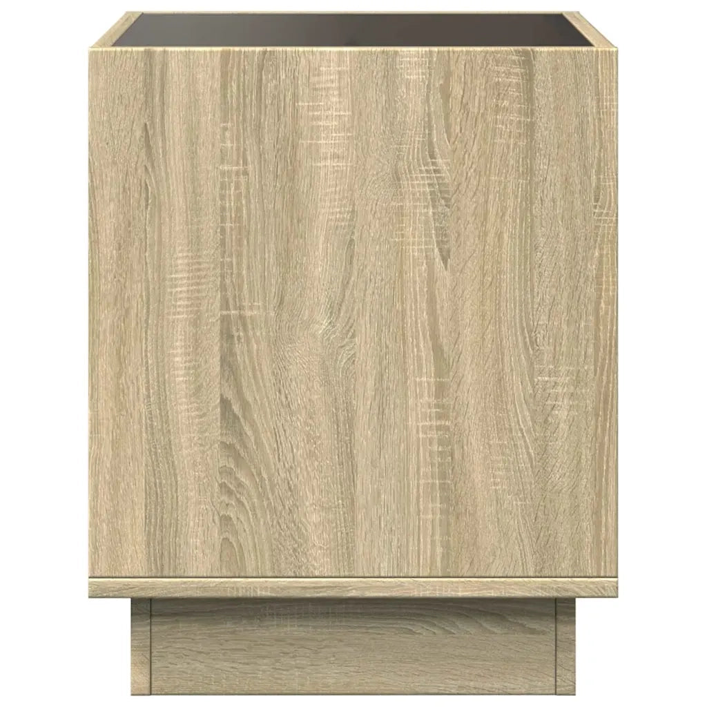 Comodino con LED Infinity Rovere Sonoma 50x50x50 cm