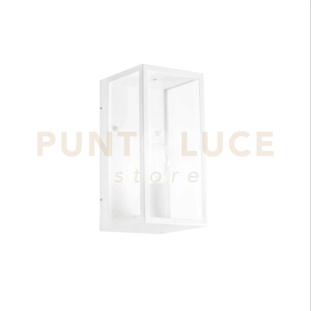 APPLIQUE MIRAGE BIANCA 1 LUCE ATTACCO E27 13X13X23CM IN METALLO E VETRO