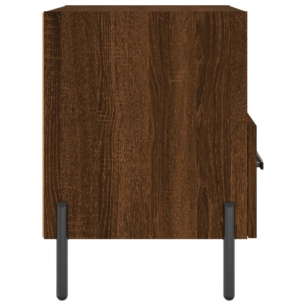 Set di 2 Comodini | Armadio da Notte | Mobiletto da notte Rovere Marrone 40x35x47,5 cm in Legno Multistrato