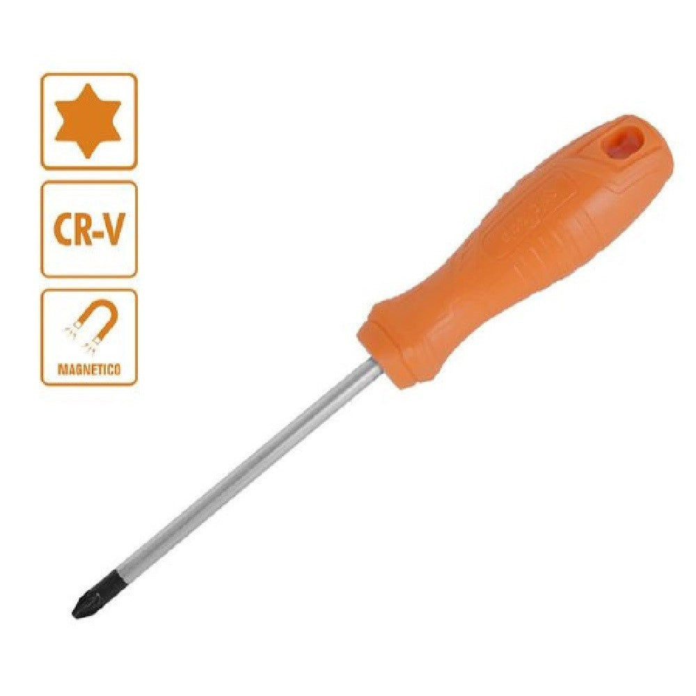 Trade Shop - Cacciavite Giravite 5 X 125mm Con Punta Magnetica A Stella In Acciaio Cr-v 97517 -