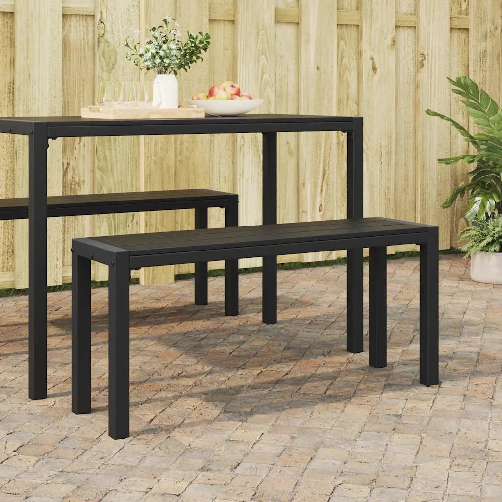 Panchina da giardino Nero 100 x 28 x 45cm Acciaio 42001771