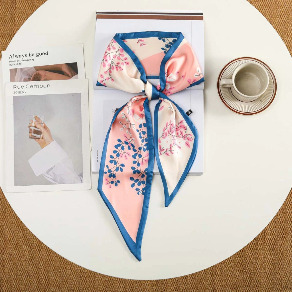 Nuova fascia per capelli alla moda con decorazioni in seta, piccola sciarpa, elastico per capelli, foulard, cintura