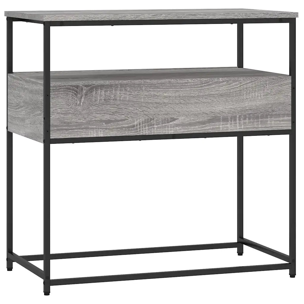 Tavolino Consolle-Tavolino da soggiorno-Tavolo Grigio Sonoma 75x40x75 cm Legno Multistrato