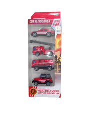 Set 4 veicoli a retrocarica Vigili del fuoco, Scala1:64, Reel Toys, Eta 3+