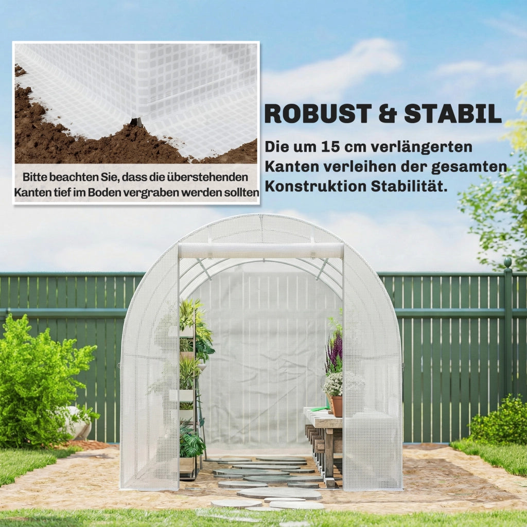 Serra da giardino ¨C zephmum ¨C Bianco 4x2m con porta e 8 finestre