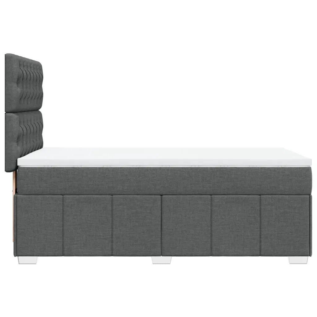 vidaXL Giroletto a Molle con Materasso Grigio Scuro 90x200 cm Tessuto