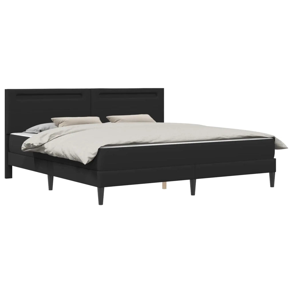 Struttura del letto con testiera Nero 200 x 200 cm Similpelle