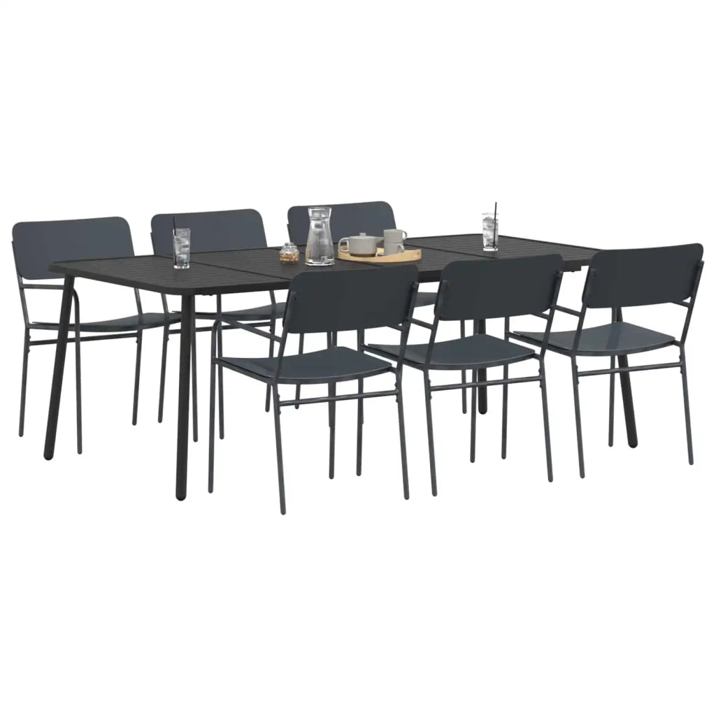 Set da pranzo 7 pz Antracite Acciaio 3422857