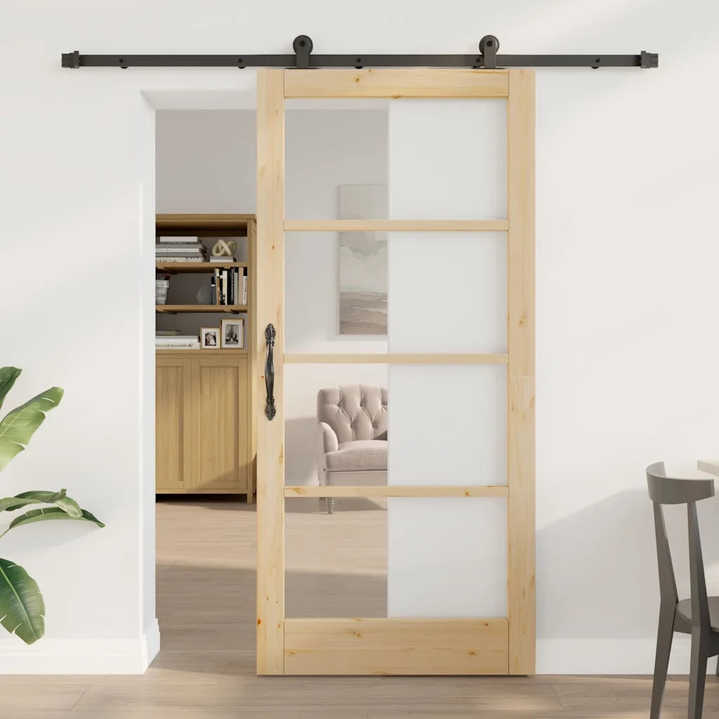 Porta scorrevole ORKDAL Naturale e Nero 93 x 202 cm 3332035
