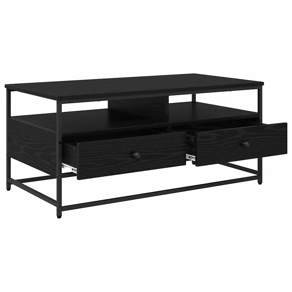 Tavolino da salotto | Tavolino da caff¨¨ | Tavolino da Soggiorno con cassetto Rovere Nero 100 x 51 x 45 cm