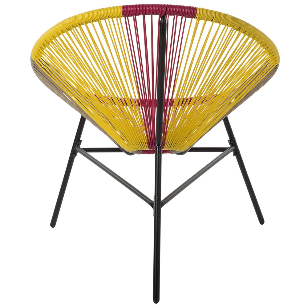 Set di 2 Sedie da Giardino spaghetti di colore rosa giallo beige stile Moderno contemporaneo