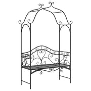 Panchina da Giardino | Panca da Giardino Nero 121 x 48 x 200 cm Acciaio
