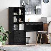 Scrivania con cassetto con lo scaffale 2 pcs Rovere Nero 3337362