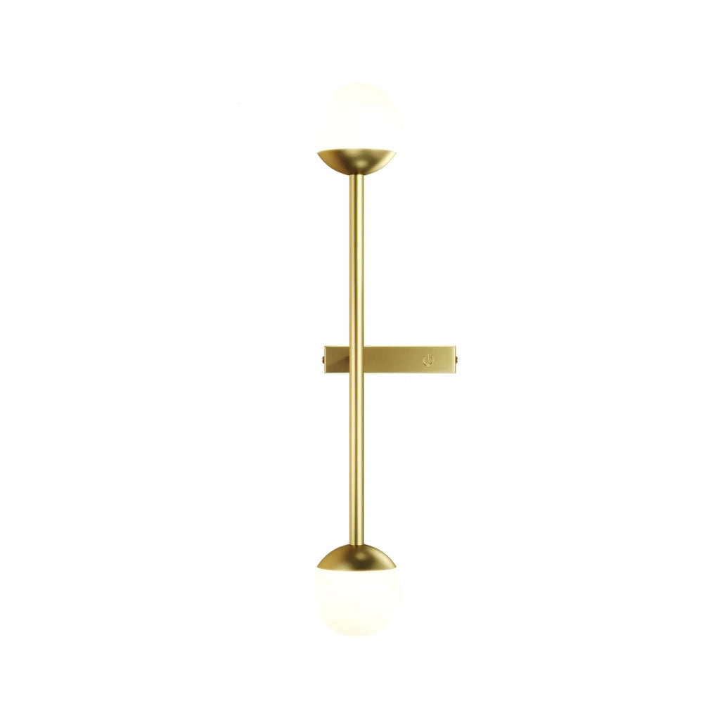 Maytoni Applique moderna Touch 1 luce LED integrato ottone metallo vetro opaco bianco
