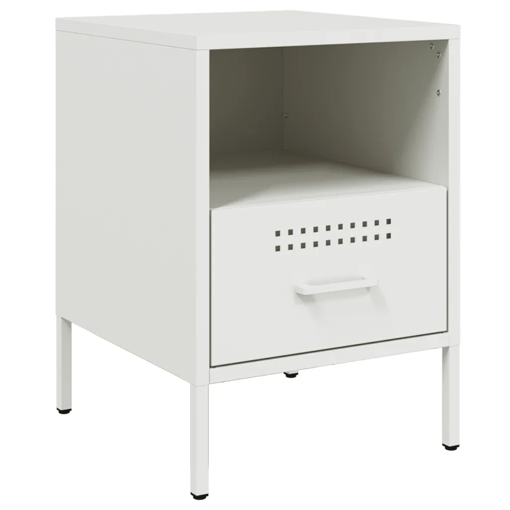 Comodini 2 pz Bianchi 36x39x50,5 cm in Acciaio 843065