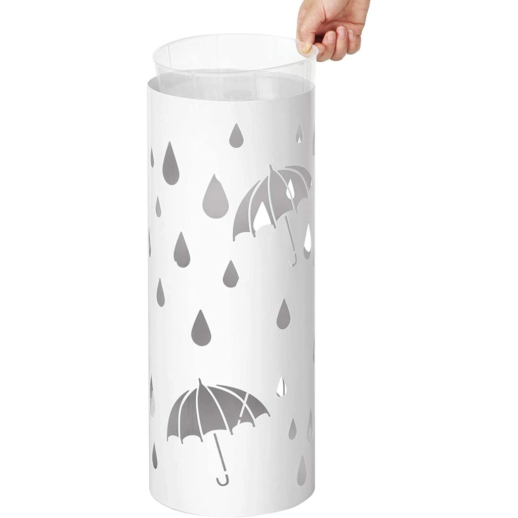 Portaombrelli Valora in metallo bianco dal design moderno per l'ingresso