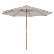 Legno di parasole 300cm Giardino di parasole in legno Balcone parasole Parasol Grigio bambù