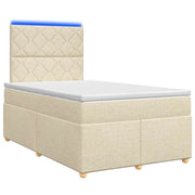 Letto box spring con materasso Crema 120 x 200 cm Tessuto 3455334