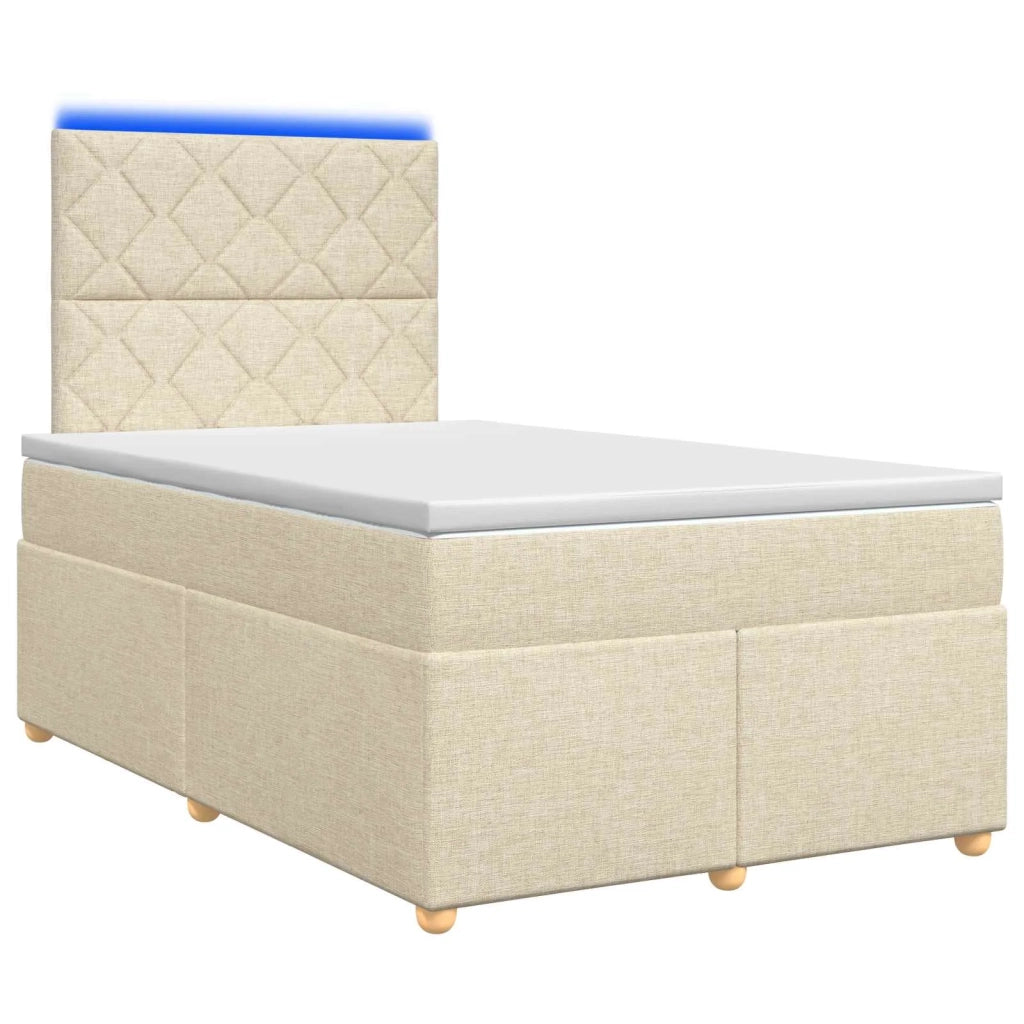 Letto box spring con materasso Crema 120 x 200 cm Tessuto 3455334